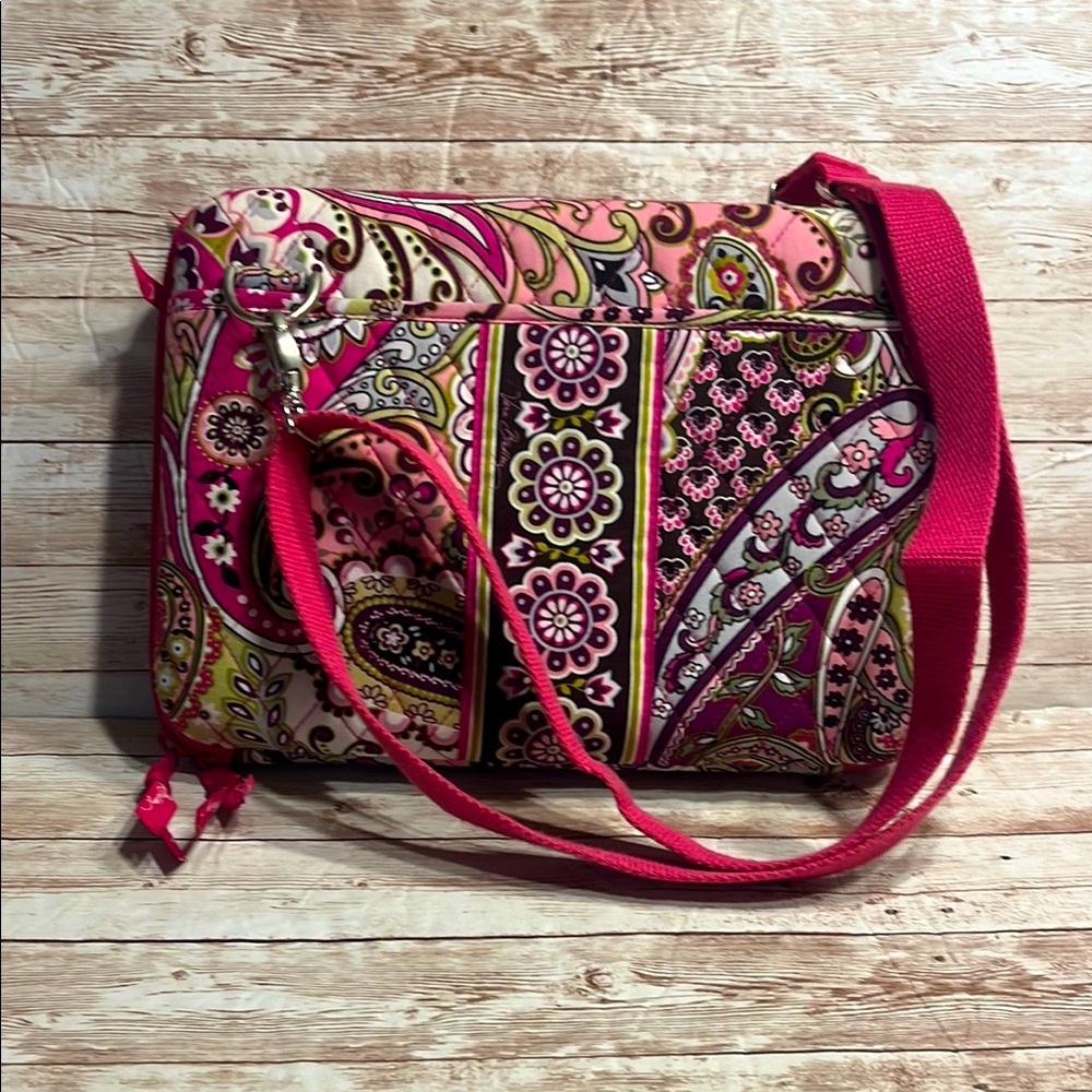 COPY - Vera Bradley Hard Case IPad Tablet Bag Pink Green Paisley Crossbody Bag